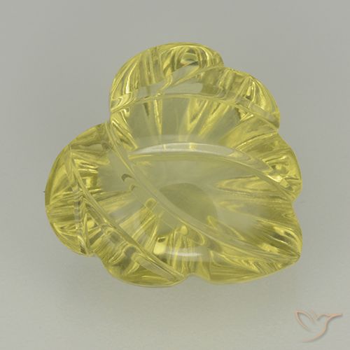 7.02ct 자연스러운 연노랑 석영, 플라워 컷, 투명한