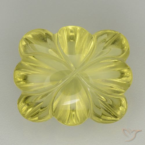 8.98ct 자연스러운 범블비 옐로우 석영, 플라워 컷, 투명한