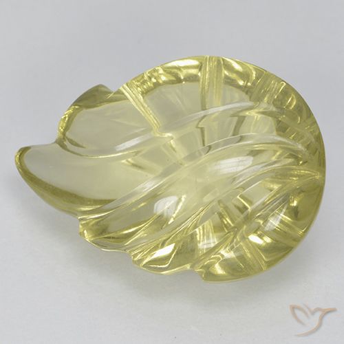 9.19ct 자연스러운 연노랑 석영, 플라워 컷, 투명한
