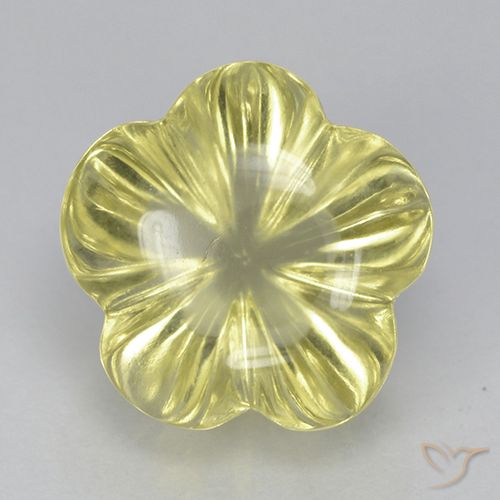 6.56ct 자연스러운 연노랑 석영, 플라워 컷, 투명한