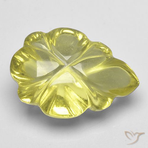 4.16ct 자연스러운 녹황색 석영, 플라워 컷, 투명한