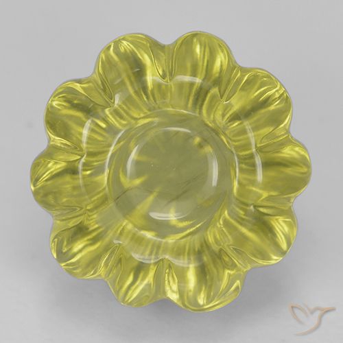 7.80ct 자연스러운 파인애플 옐로우 석영, 플라워 컷, 투명한