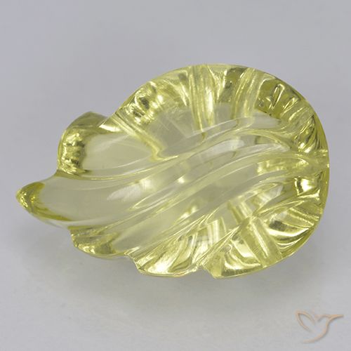5.54ct 자연스러운 연노랑 석영, 플라워 컷, 투명한