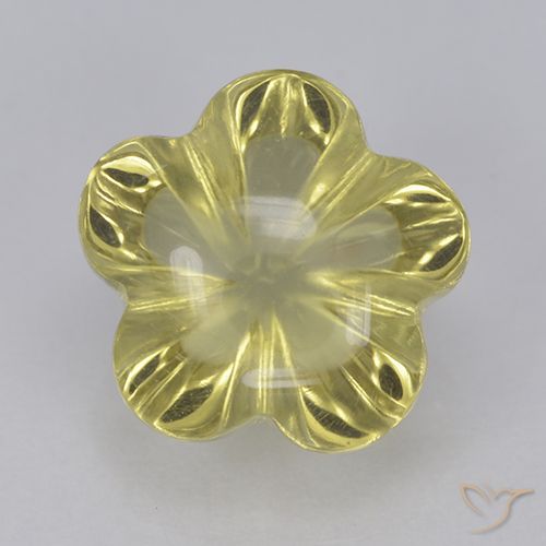 2.68ct 자연스러운 라구나 옐로우 석영, 플라워 컷, 투명한