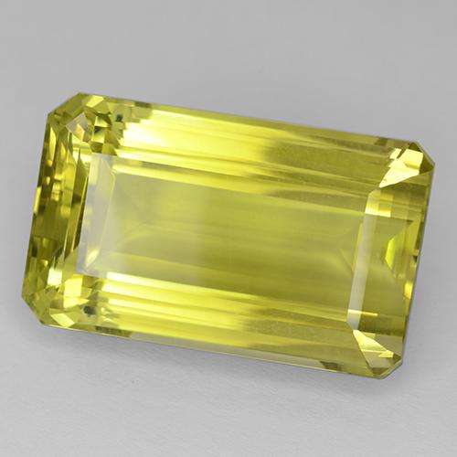 85.92캐럿 천연 옥수수 노란색 쿼츠, 에메랄드 컷, 31.6×19.2 mm, IF