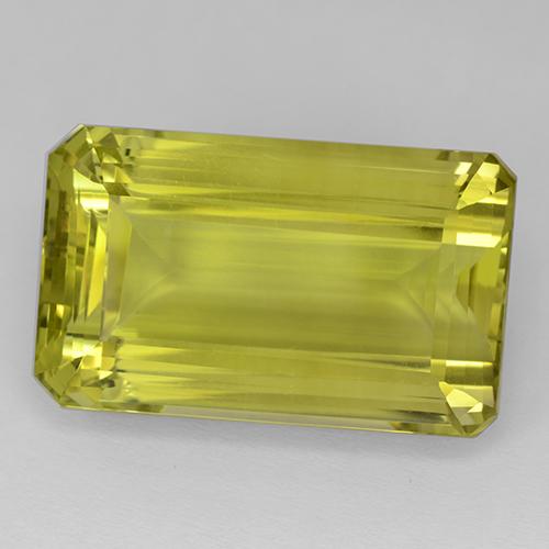 85.92캐럿 천연 옥수수 노란색 쿼츠, 에메랄드 컷, 31.6×19.2 mm, IF