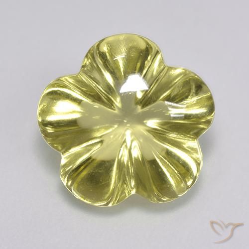 6.36ct 자연스러운 연노랑 석영, 플라워 컷, 투명한