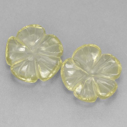 5.58캐럿 천연 미디엄 옐로우 쿼츠 보석, 플라워 컷, 11×11 mm, 투명한