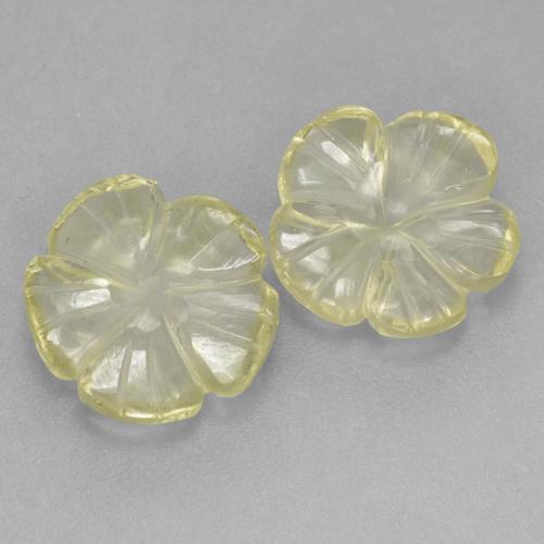 5.58캐럿 천연 미디엄 옐로우 쿼츠 보석, 플라워 컷, 11×11 mm, 투명한