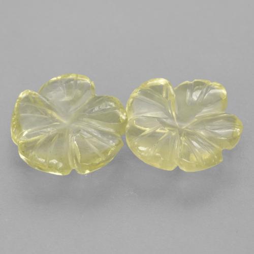 5.58캐럿 천연 미디엄 옐로우 쿼츠 보석, 플라워 컷, 11×11 mm, 투명한