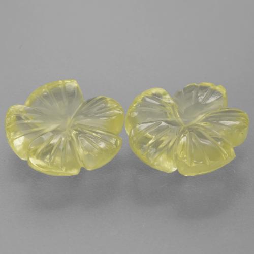 7.27캐럿 천연 담황색 쿼츠 보석, 플라워 컷, 11.9×11.7 mm, 투명한