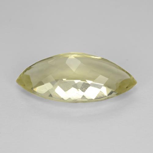 5.31캐럿 천연 옅은 노랑 쿼츠, 마퀴즈, 17.7×8.9 mm, VVS-VS