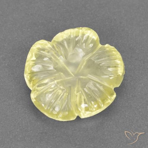 2.95ct 자연스러운 라구나 옐로우 석영, 플라워 컷, 투명한