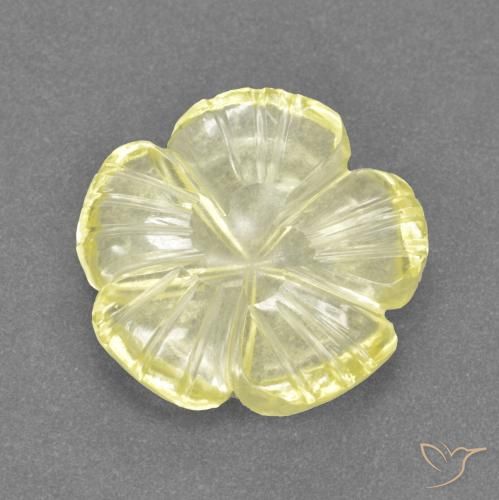 3.51ct 자연스러운 라구나 옐로우 석영, 플라워 컷, 투명한