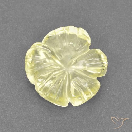 2.33ct 자연스러운 옅은 노랑 석영, 플라워 컷, 투명한