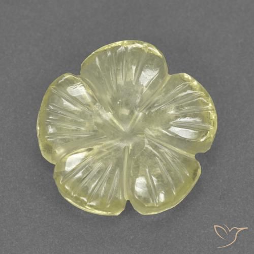 2.97ct 자연스러운 연노랑 석영, 플라워 컷, 투명한