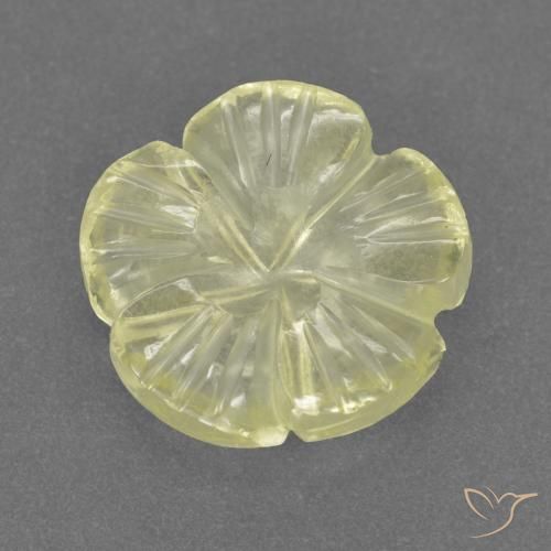 2.46ct 자연스러운 담황색 석영, 플라워 컷, 투명한