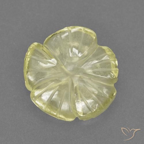 3.89ct 자연스러운 담황색 석영, 플라워 컷, 투명한