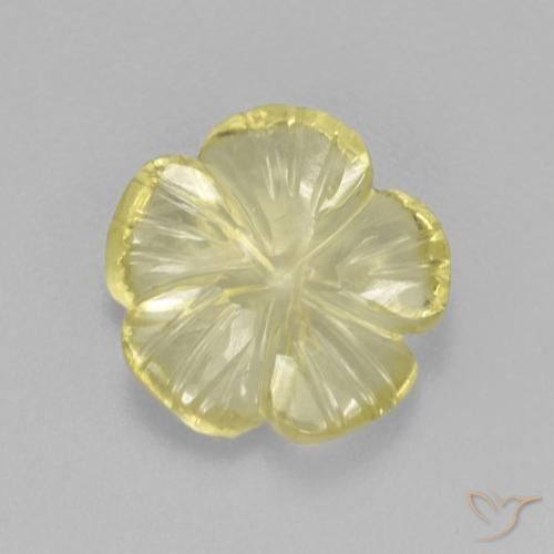 2.87ct 자연스러운 연노랑 석영, 플라워 컷, 투명한