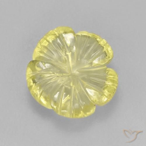 3.83ct 자연스러운 연노랑 석영, 플라워 컷, 투명한