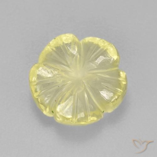 2.85ct 자연스러운 연노랑 석영, 플라워 컷, 투명한