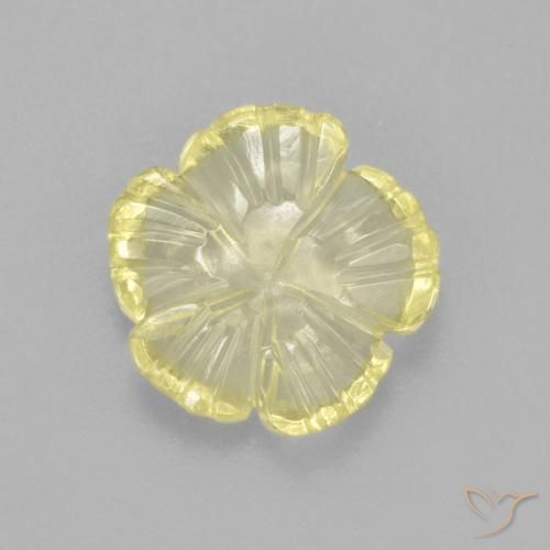 1.85ct 자연스러운 연노랑 석영, 플라워 컷, 투명한
