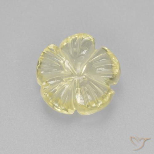 2.14ct 자연스러운 연노랑 석영, 플라워 컷, 투명한