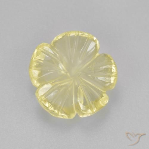2.47ct 자연스러운 연노랑 석영, 플라워 컷, 투명한