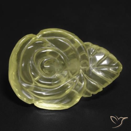 12.65ct 자연스러운 옅은 노랑 석영, 플라워 컷, 투명한