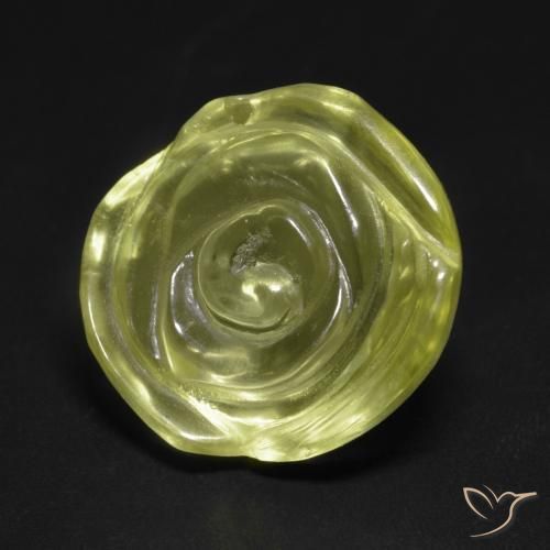 12.59ct 자연스러운 연노랑 석영, 플라워 컷, 투명한
