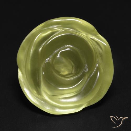 15.74ct 자연스러운 연노랑 석영, 플라워 컷, 투명한