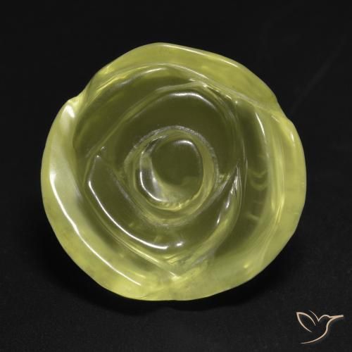 14.68ct 자연스러운 담황색 석영, 플라워 컷, 투명한