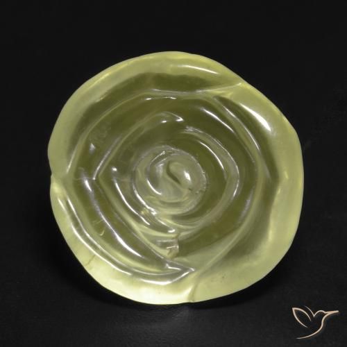 12.04ct 자연스러운 연노랑 석영, 플라워 컷, 투명한