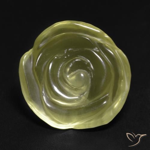 11.58ct 자연스러운 녹황색 석영, 플라워 컷, 투명한
