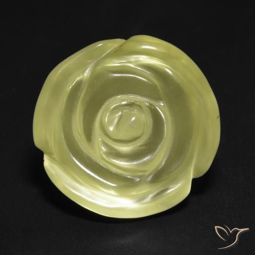 13.20ct 자연스러운 연노랑 석영, 플라워 컷, 투명한