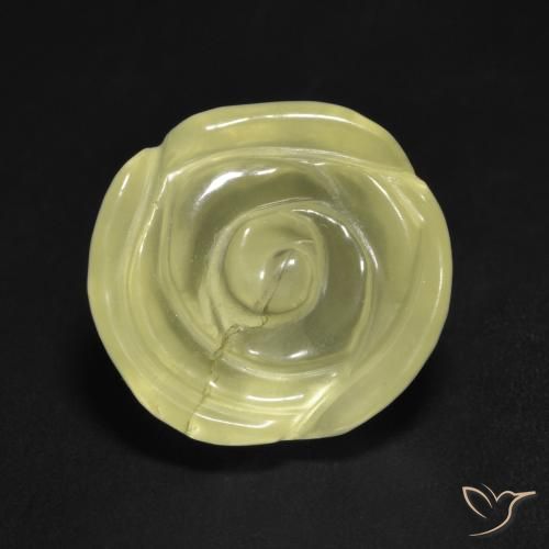 12.75ct 자연스러운 연노랑 석영, 플라워 컷, 투명한