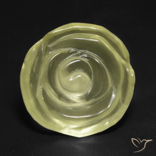 9.71ct 자연스러운 연노랑 석영, 플라워 컷, 투명한