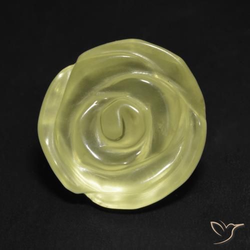 11.71ct 자연스러운 연노랑 석영, 플라워 컷, 투명한