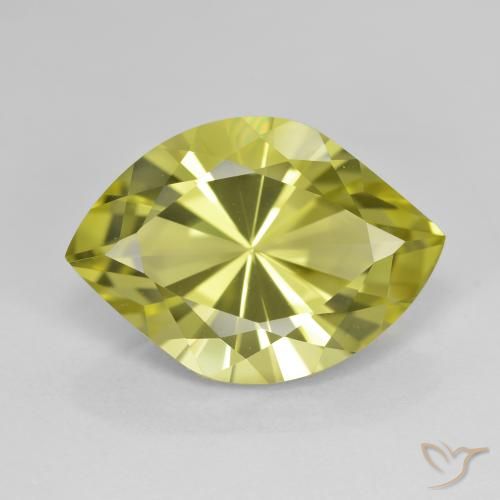 7.34ct 자연스러운 황록색 석영, 보석, VVS
