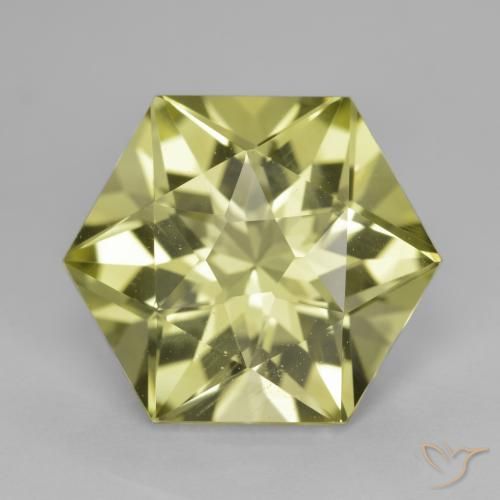 7.57ct 자연스러운 미디엄 옐로우 석영, 팬시한, VVS-VS