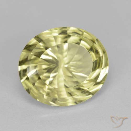 6.71ct 자연스러운 녹황색 석영, 타원형, VVS