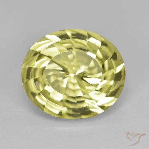 6.98ct 자연스러운 미디엄 옐로우 석영, 타원형, VVS