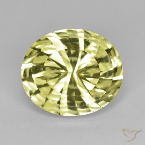 6.76ct 자연스러운 미디엄 옐로우 석영, 타원형, VVS