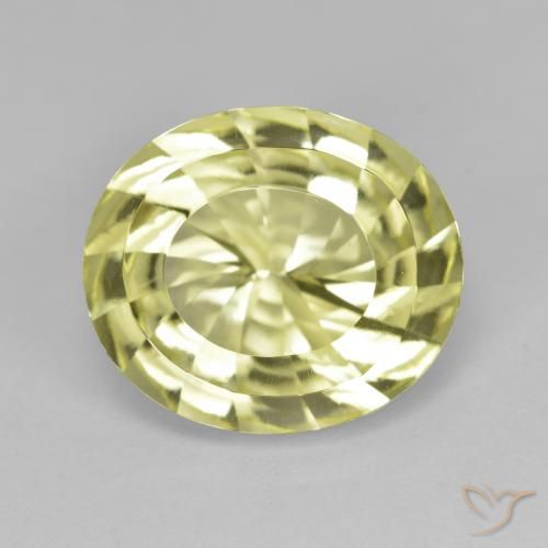 6.88ct 자연스러운 미디엄 옐로우 석영, 타원형, VVS