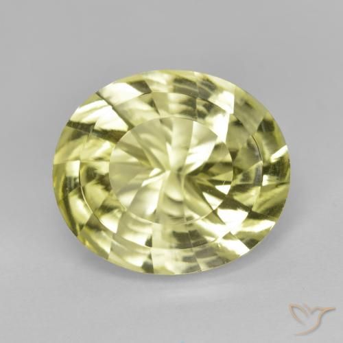 6.51ct 자연스러운 녹황색 석영, 타원형, VVS