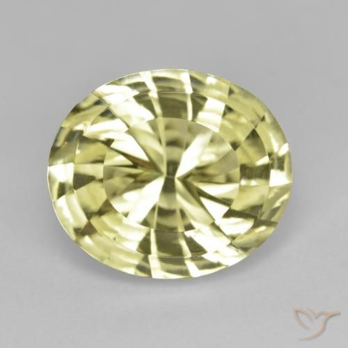 6.88ct 자연스러운 미디엄 옐로우 석영, 타원형, VVS