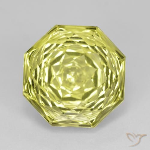 9.99ct 자연스러운 담황색 석영, 에메랄드 컷, VS
