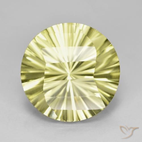 8.64ct 자연스러운 연노랑 석영, 둥근, VVS