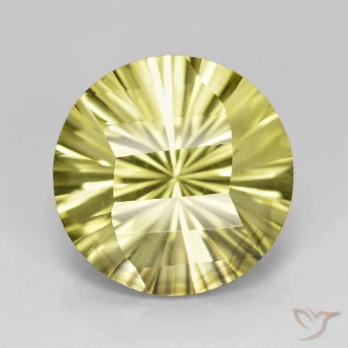 8.25ct 자연스러운 녹황색 석영, 둥근, VVS