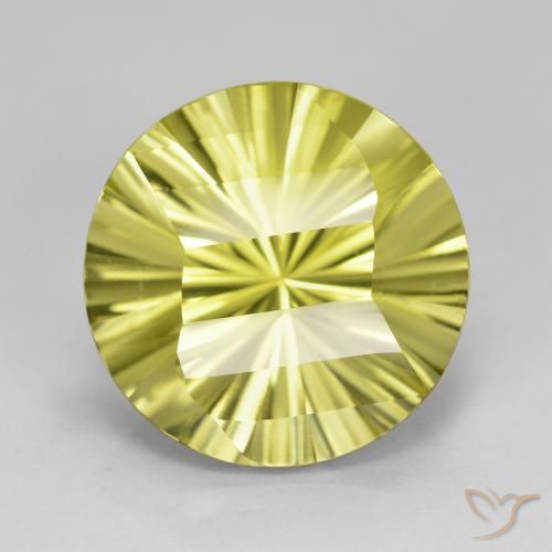 8.84ct 자연스러운 미디엄 옐로우 석영, 둥근, VVS
